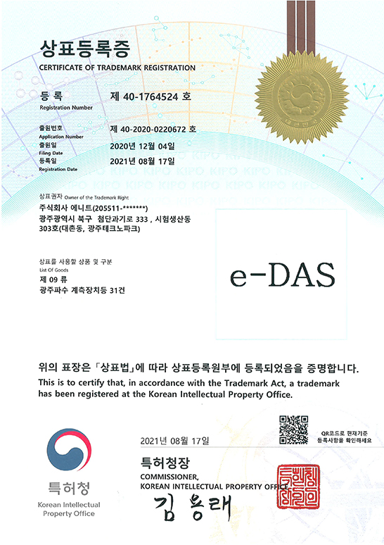 [Trademark registration certificate] e-DAS