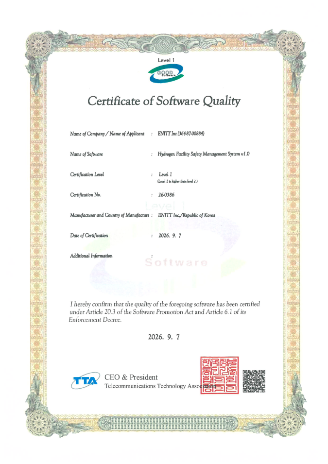[Good Software Certificate]Hydrogen Facility Safety Management System v1.0